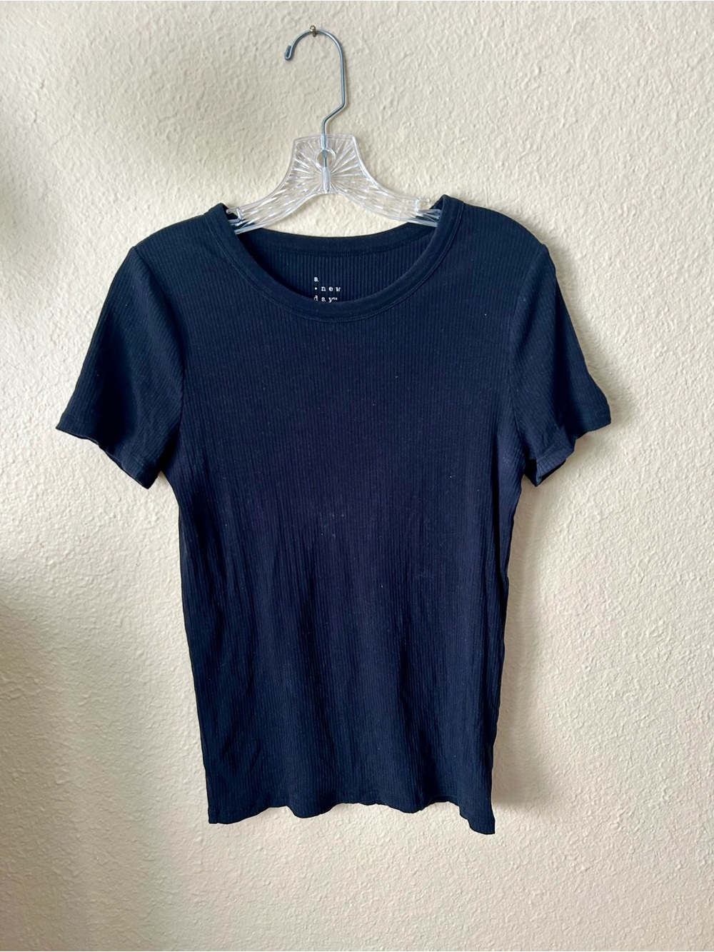 a new day Black Ribbed Short-Sleeve Tee